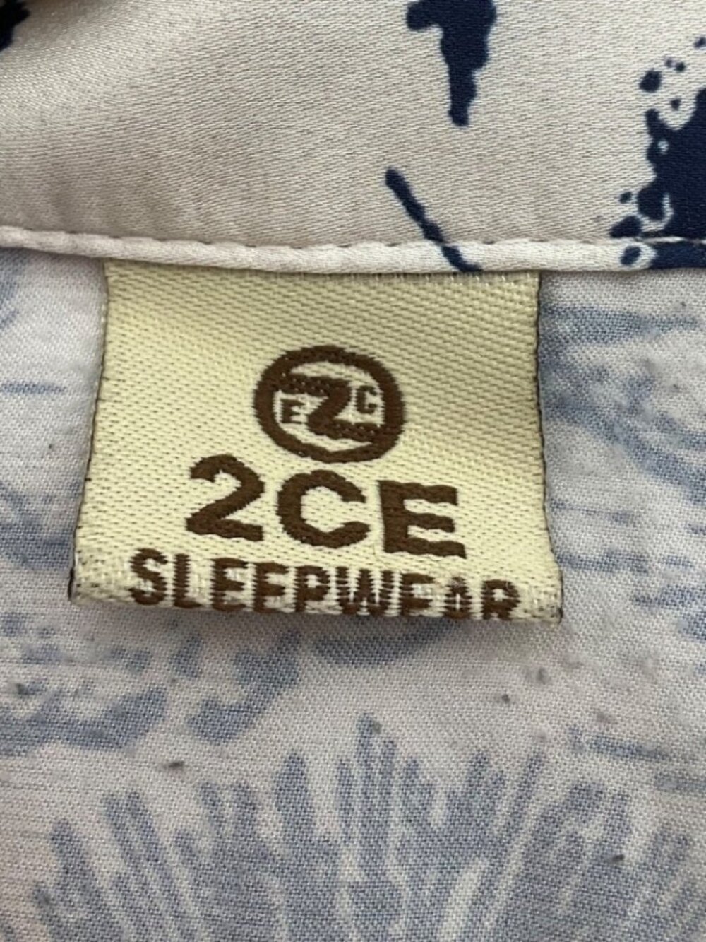 2CE Sleepwear Small 2-Piece Pajama Set Blue White Satin Toile French Cottage*Rea - Picture 5 of 16